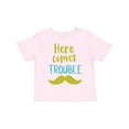 thumbnail image 1 of Inktastic Here Comes Trouble, Mustache, Moustache Boys or Girls Toddler T-Shirt, 1 of 5
