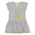 thumbnail image 1 of Inktastic Here Comes Trouble, Mustache, Moustache Girls Toddler Dress, 1 of 5