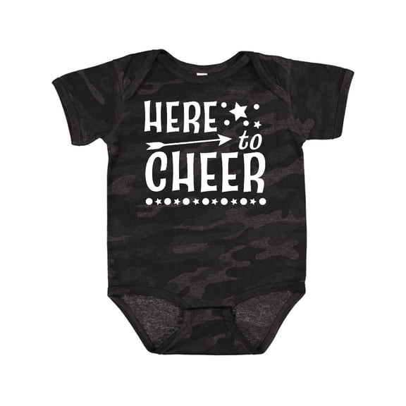 Inktastic Here to Cheer Cheerleading with Arrow and Stars Boys or Girls Baby Bodysuit
