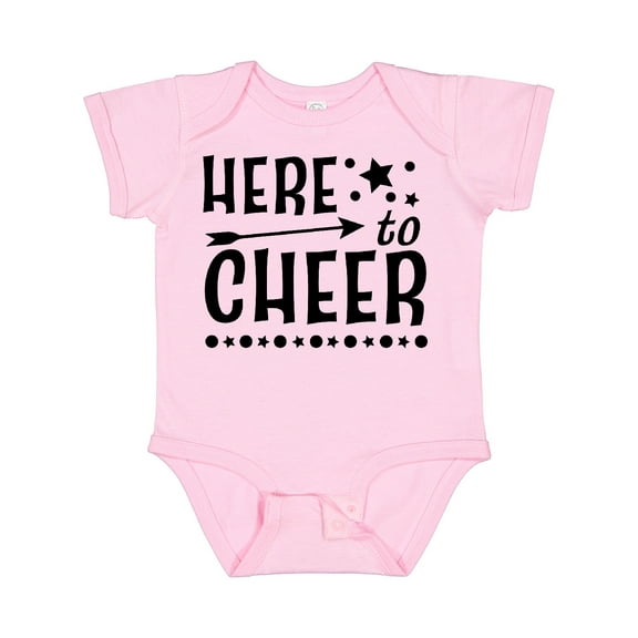 Inktastic Here to Cheer- Cheerleading with Arrow and Stars Boys or Girls Baby Bodysuit