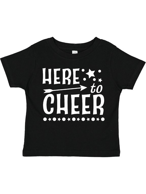 Here to Cheer Cheerleading with Arrow and Stars Boys or Girls Toddler T-Shirt