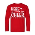 thumbnail image 1 of Inktastic Here to Cheer Cheerleading with Arrow and Stars Long Sleeve Youth T-Shirt, 1 of 5
