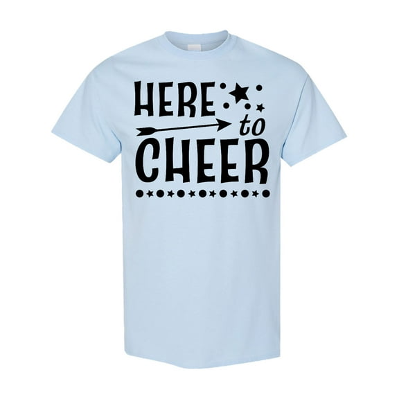 Inktastic Here to Cheer Cheerleading with Arrow and Stars T-Shirt