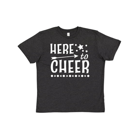Inktastic Here to Cheer- cheerleading with arrow and stars Youth T-Shirt