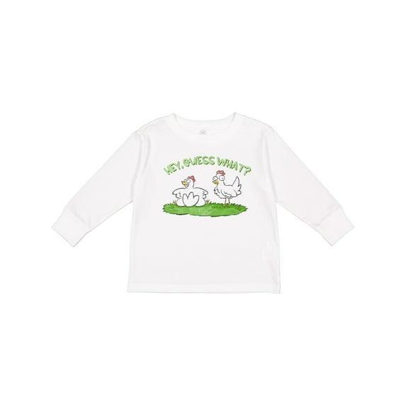 Inktastic Hey, Guess What? Chicken Butt Boys or Girls Long Sleeve Toddler T-Shirt