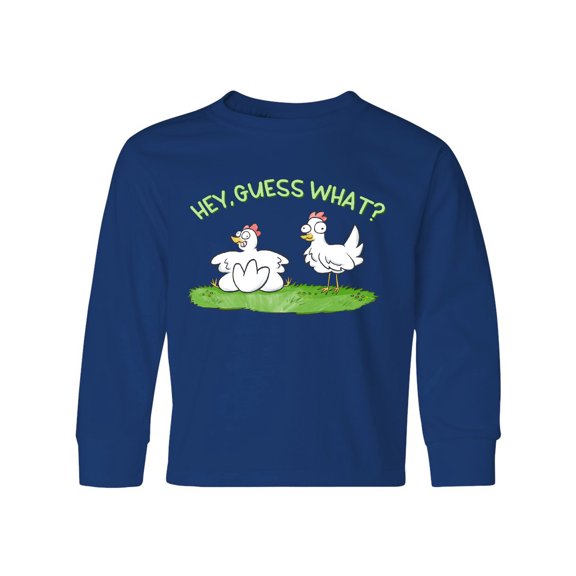 Inktastic Hey, Guess What? Chicken Butt Long Sleeve Youth T-Shirt