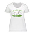 thumbnail image 1 of Inktastic Hey, Guess What? Chicken Butt Women's Plus Size T-Shirt, 1 of 5