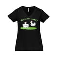 thumbnail image 1 of Inktastic Hey, Guess What? Chicken Butt Women's Plus Size V-Neck T-Shirt, 1 of 5