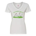 thumbnail image 1 of Inktastic Hey, Guess What? Chicken Butt Women's V-Neck T-Shirt, 1 of 5