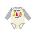 thumbnail image 1 of Inktastic Hey There Buddy with Ketchup Mustard and Hot Dog Boys or Girls Long Sleeve Baby Bodysuit, 1 of 5