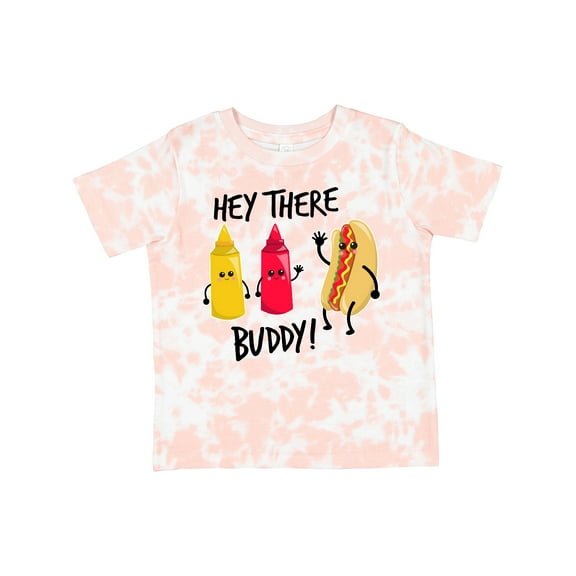 Inktastic Hey There Buddy with Ketchup Mustard and Hot Dog Boys or Girls Toddler T-Shirt