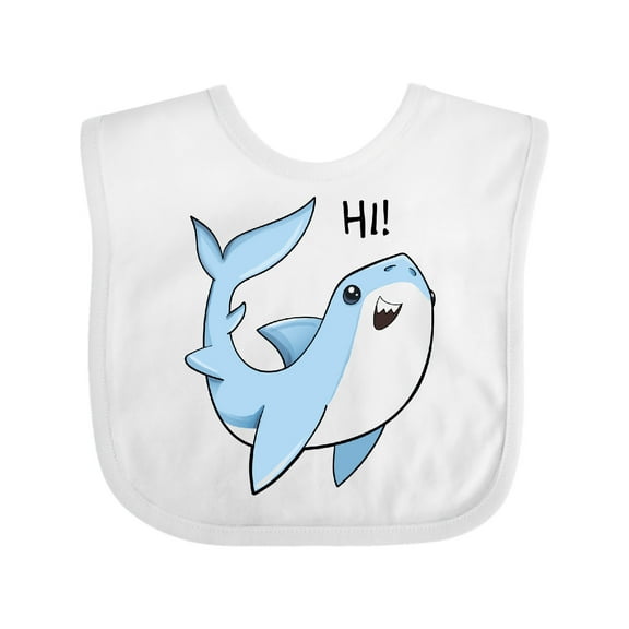 Inktastic Hi Cute Shark Boys or Girls Baby Bib