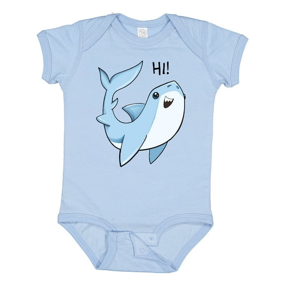 Inktastic Hi Cute Shark Boys or Girls Baby Bodysuit