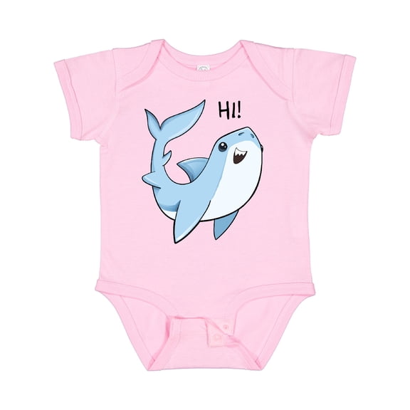 Inktastic Hi Cute Shark Boys or Girls Baby Bodysuit