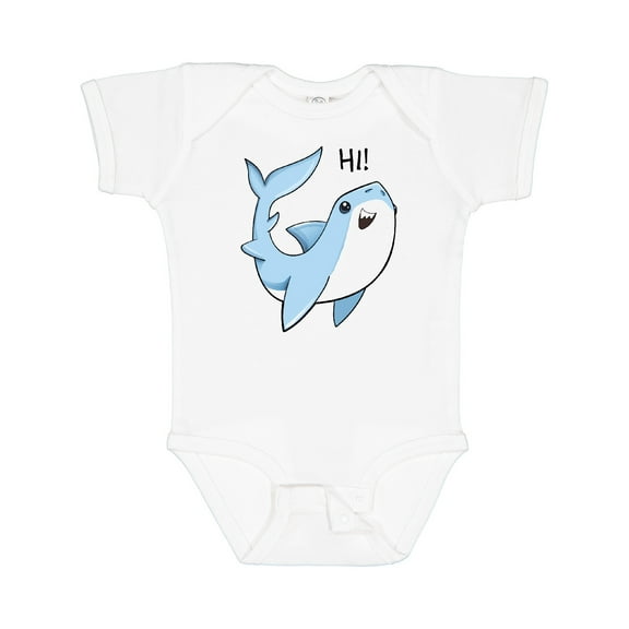 Inktastic Hi Cute Shark Boys or Girls Baby Bodysuit