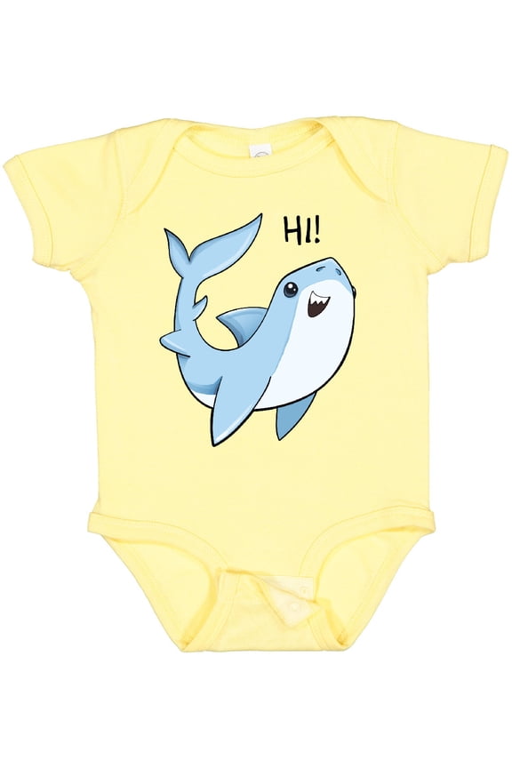 Hi Cute Shark Boys or Girls Baby Bodysuit