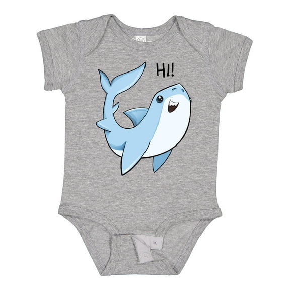 Inktastic Hi Cute Shark Boys or Girls Baby Bodysuit