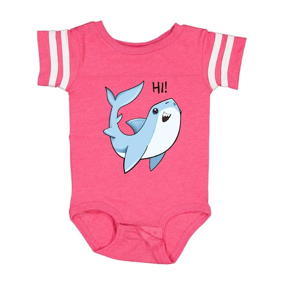 Inktastic Hi Cute Shark Boys or Girls Baby Bodysuit