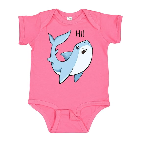 Inktastic Hi Cute Shark Boys or Girls Baby Bodysuit