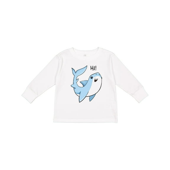 Inktastic Hi- cute shark Boys or Girls Long Sleeve Toddler T-Shirt