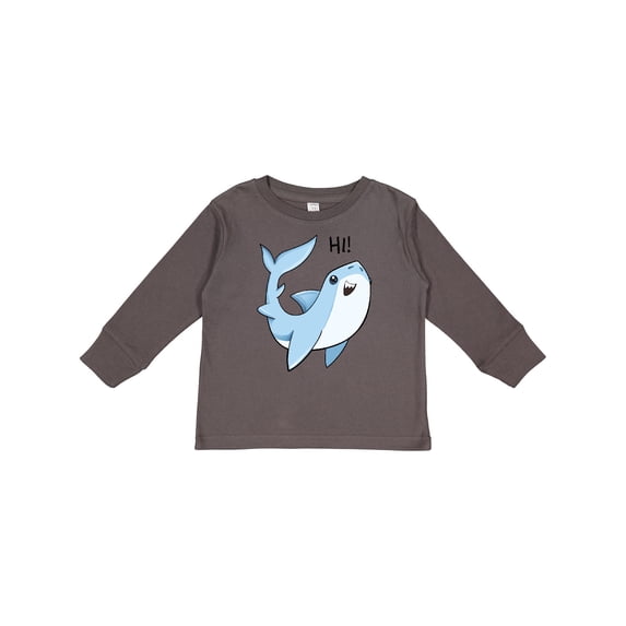 Inktastic Hi- cute shark Boys or Girls Long Sleeve Toddler T-Shirt