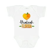 Inktastic Hialeah Florida Orange in Heart Boys or Girls Baby Bodysuit