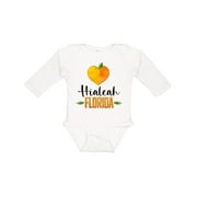 Inktastic Hialeah Florida Orange in Heart Boys or Girls Long Sleeve Baby Bodysuit