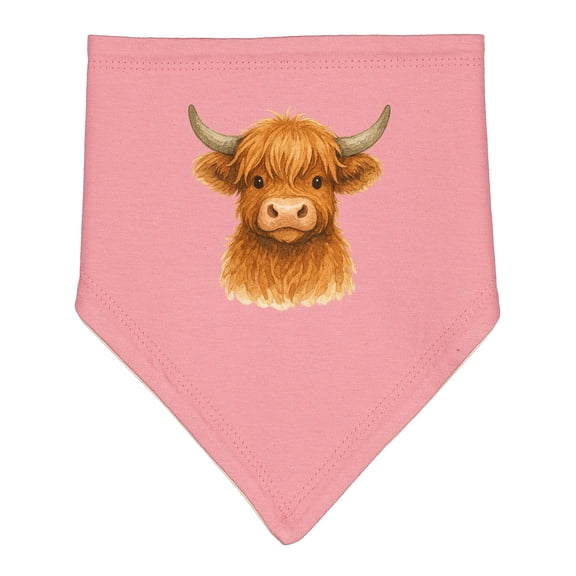 Inktastic Highland Cow Baby Bandana Bib