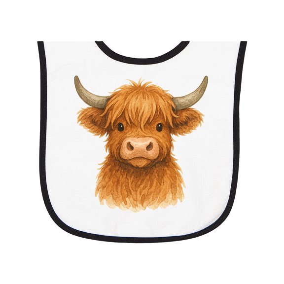Inktastic Highland Cow Baby Terry Cloth Bib