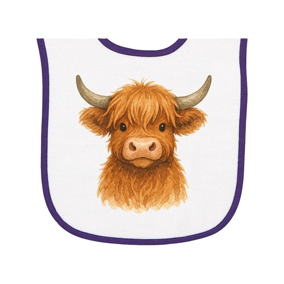 Inktastic Highland Cow Baby Terry Cloth Bib