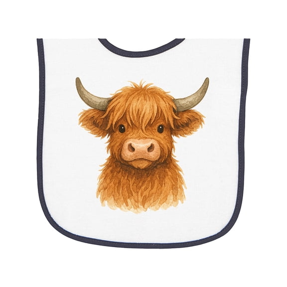 Inktastic Highland Cow Baby Terry Cloth Bib
