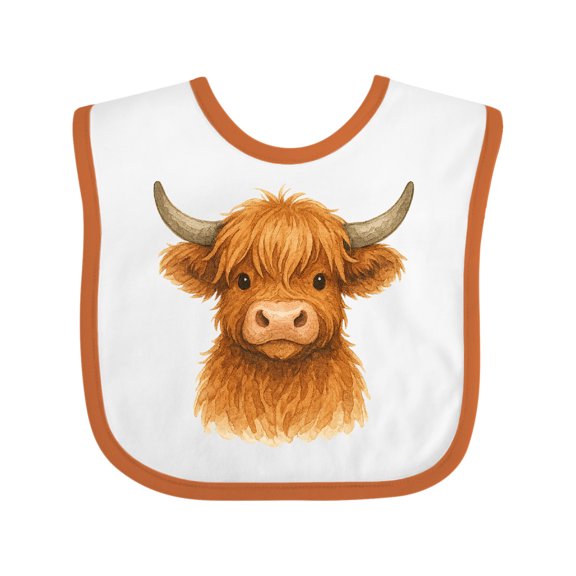Inktastic Highland Cow Boys or Girls Baby Bib
