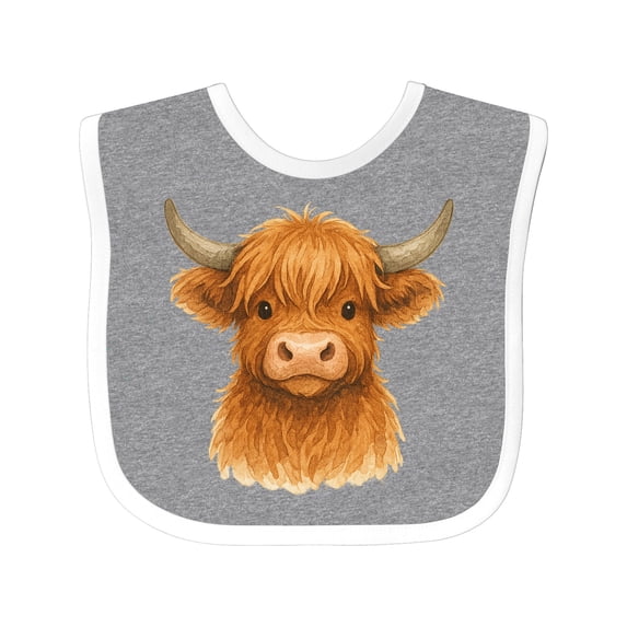 Inktastic Highland Cow Boys or Girls Baby Bib