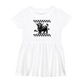 thumbnail image 1 of Inktastic Highland Cow Lover Checkered Girls Baby Dress, 1 of 5
