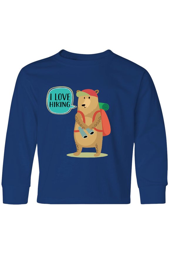 Hiker Backpacking I Love Hiking Long Sleeve Youth T-Shirt