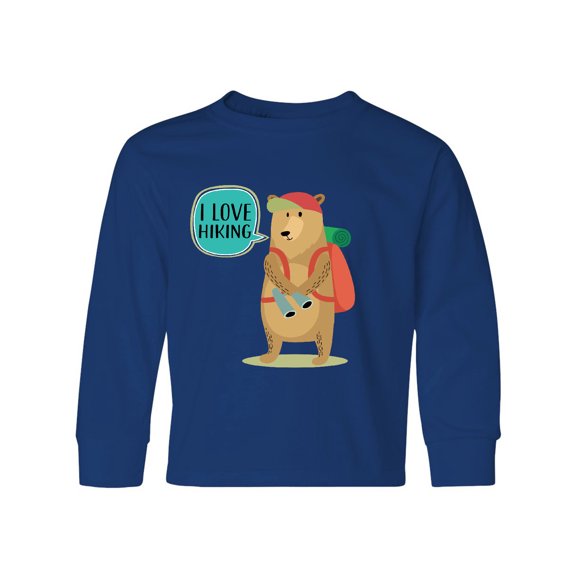 Inktastic Hiker Backpacking I Love Hiking Long Sleeve Youth T-Shirt