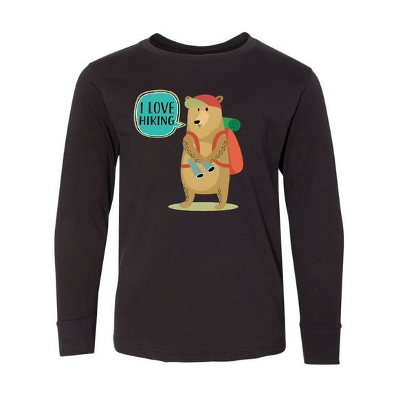 Inktastic Hiker Backpacking I Love Hiking Long Sleeve Youth T-Shirt