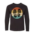thumbnail image 1 of Inktastic Hiking Boots Retro Sunset Long Sleeve Youth T-Shirt, 1 of 5