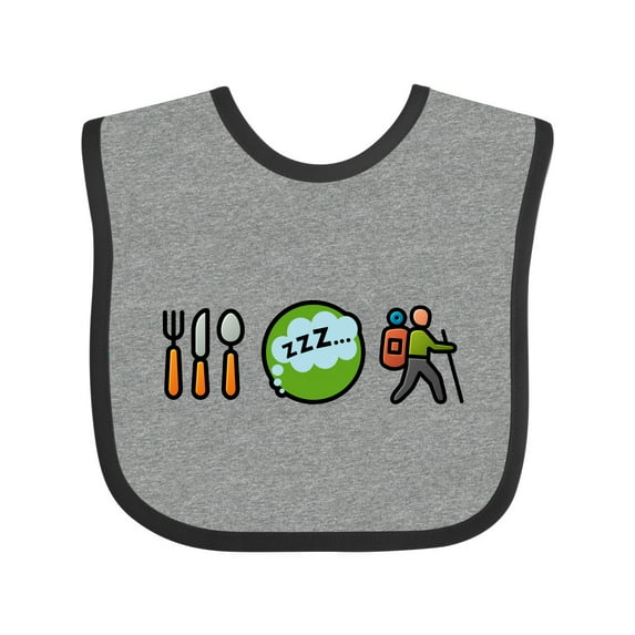 Inktastic Hiking Eat Sleep Hike Boys or Girls Baby Bib