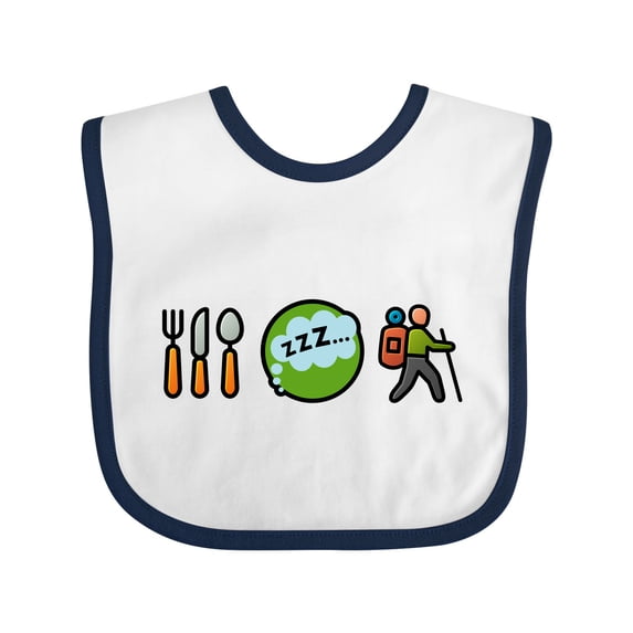 Inktastic Hiking Eat Sleep Hike Boys or Girls Baby Bib