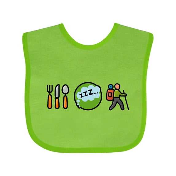 Inktastic Hiking Eat Sleep Hike Boys or Girls Baby Bib