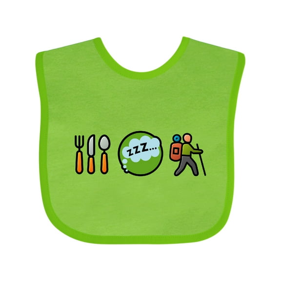 Inktastic Hiking Eat Sleep Hike Boys or Girls Baby Bib