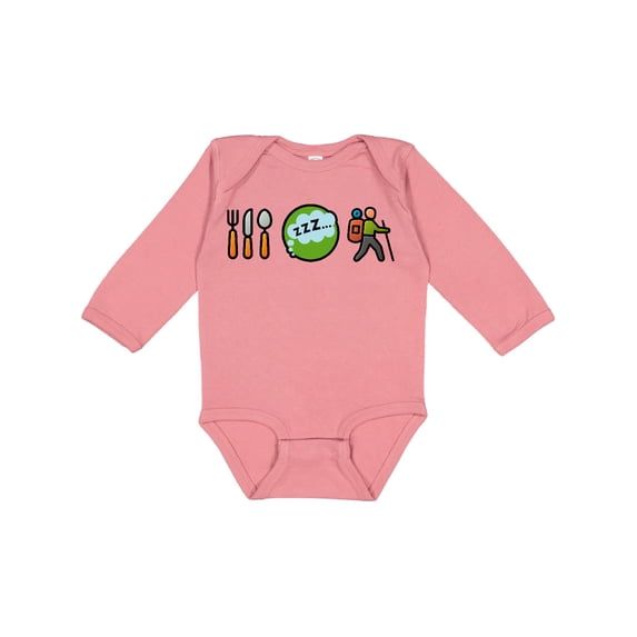 Inktastic Hiking Eat Sleep Hike Boys or Girls Long Sleeve Baby Bodysuit