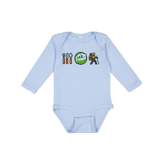 Inktastic Hiking Eat Sleep Hike Boys or Girls Long Sleeve Baby Bodysuit