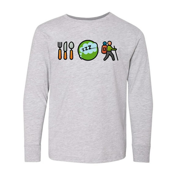Inktastic Hiking Eat Sleep Hike Long Sleeve Youth T-Shirt