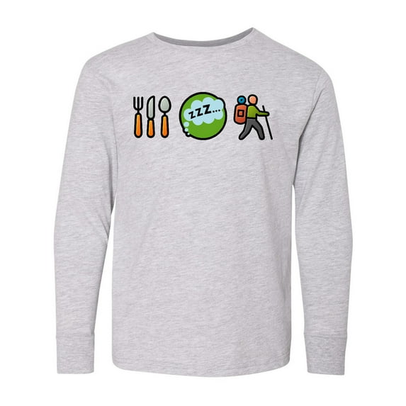 Inktastic Hiking Eat Sleep Hike Long Sleeve Youth T-Shirt