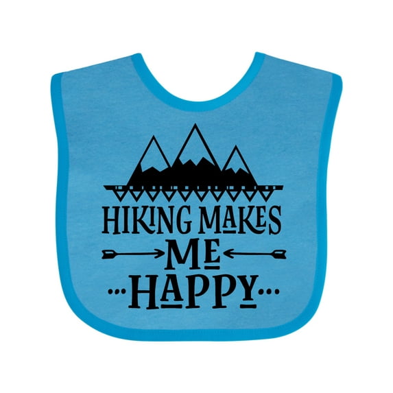 Inktastic Hiking Makes Me Happy Mountain Hiker Boys or Girls Baby Bib