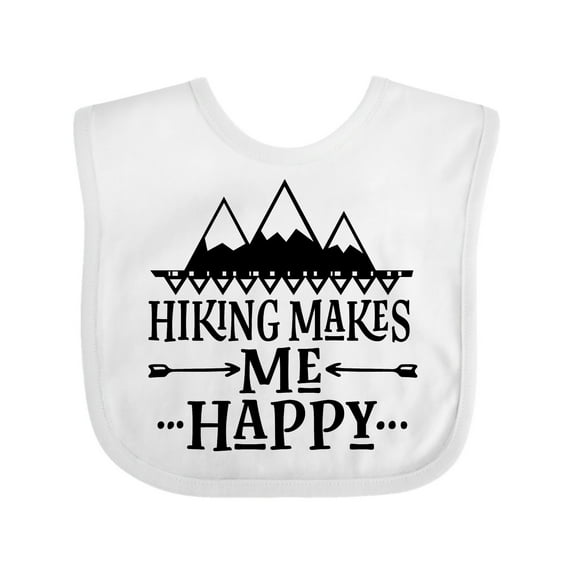 Inktastic Hiking Makes Me Happy Mountain Hiker Boys or Girls Baby Bib