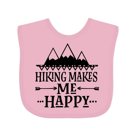 Inktastic Hiking Makes Me Happy Mountain Hiker Boys or Girls Baby Bib