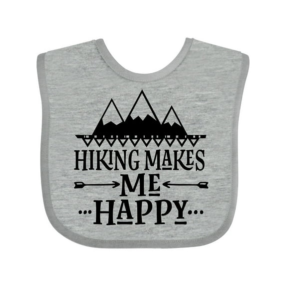 Inktastic Hiking Makes Me Happy Mountain Hiker Boys or Girls Baby Bib